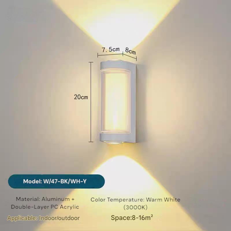 Dual-Light Outdoor Wall Fixture (W/47-BK/WH-Y)