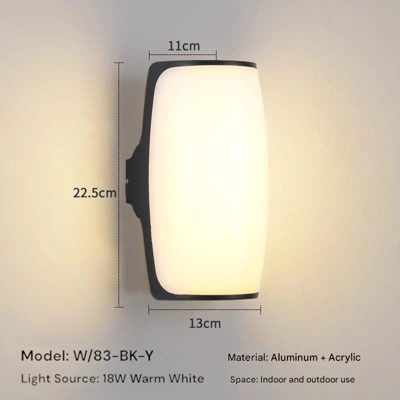 Curved Outdoor Wall Light (W/83-BK-Y)