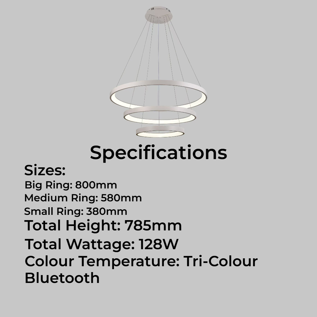 Matt Nordic Hanging Light (8706-800mm+580+380)