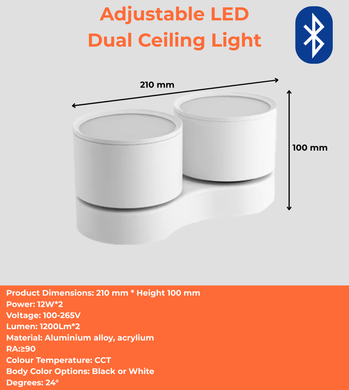 Adjustable LED Dual Ceiling Light