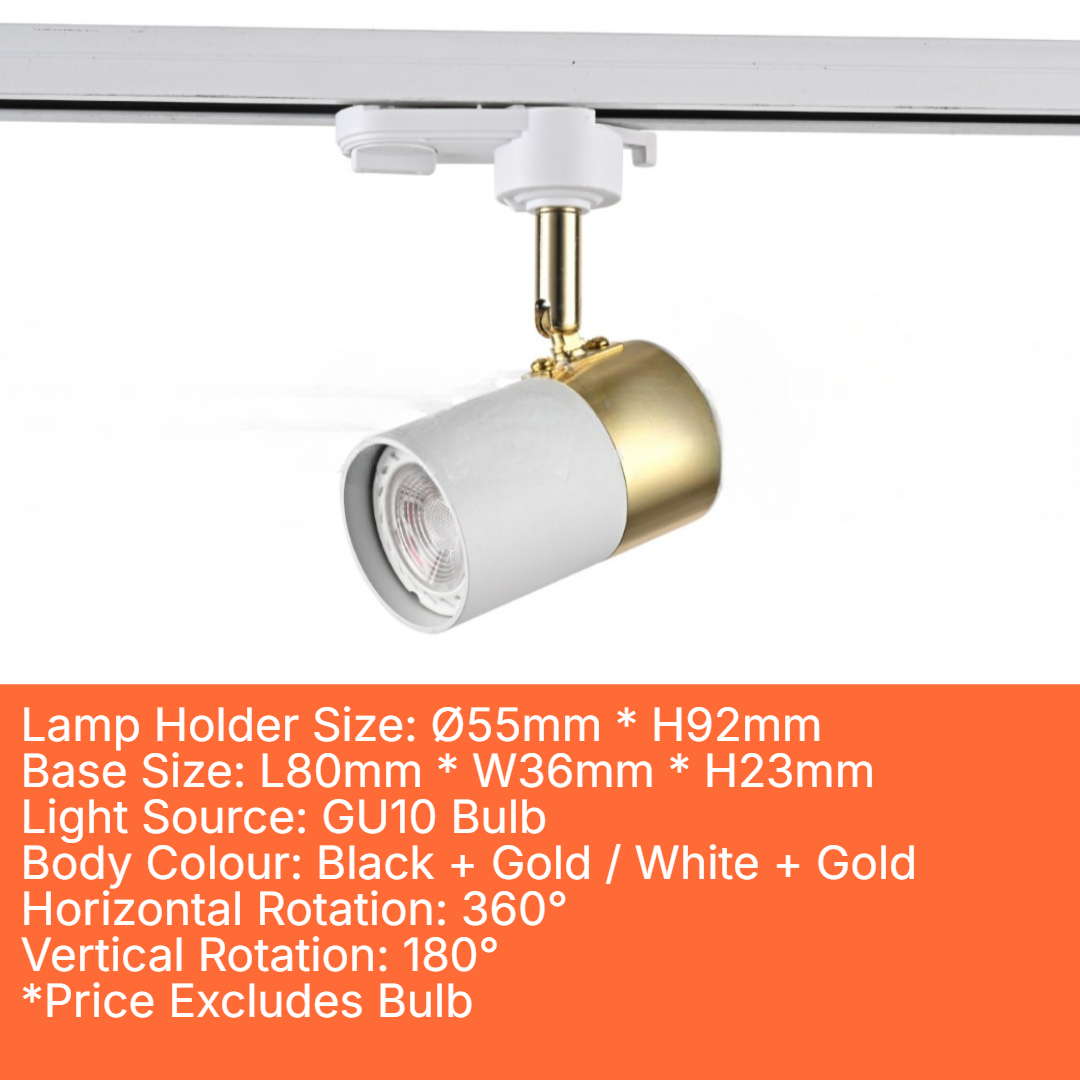 GU10 Holder Normal Track (NTL/M020-WH/BK+GD)