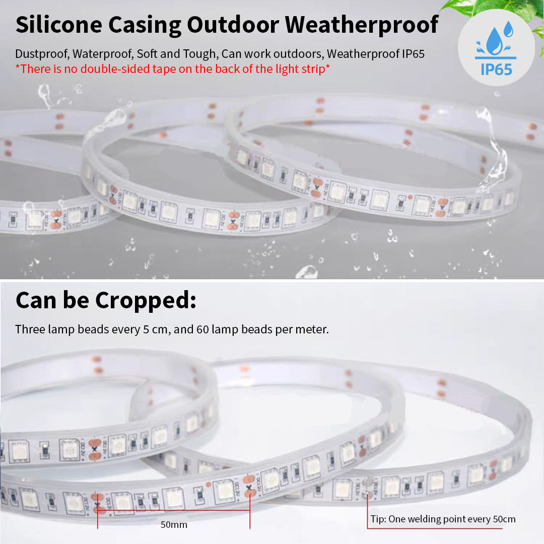 12V 5050 1M / 60 LED Strip Light Weatherproof (5050 IP65)