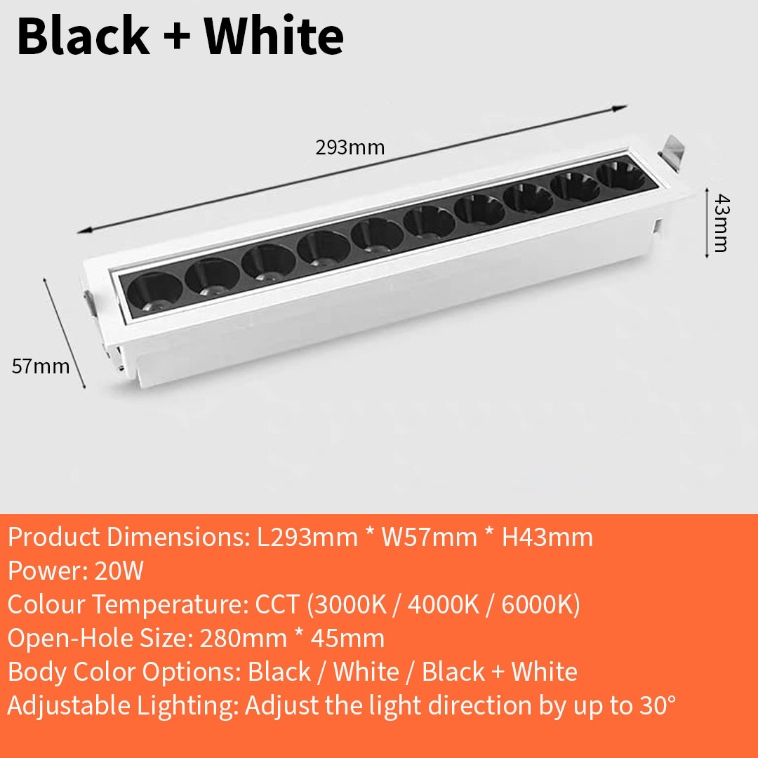 K805-20W Adjustable Lego Linear Recessed Spotlight