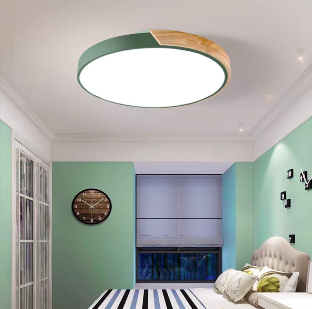 Nordic Wood and Acrylic Ceiling Light (Round)