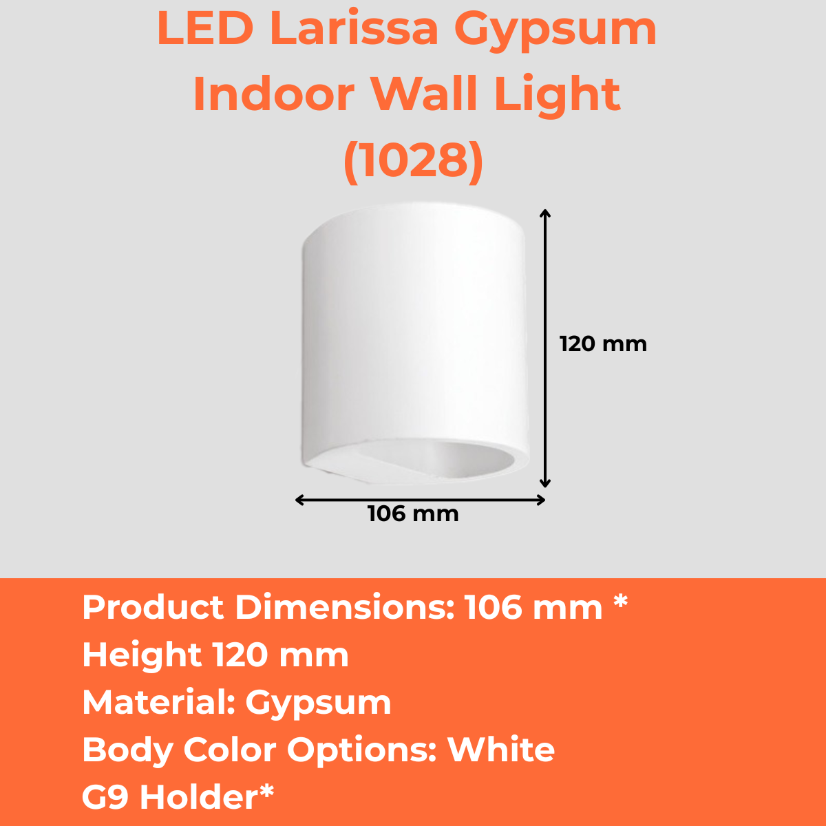 LED Larissa Gypsum Indoor Wall Light (1028)
