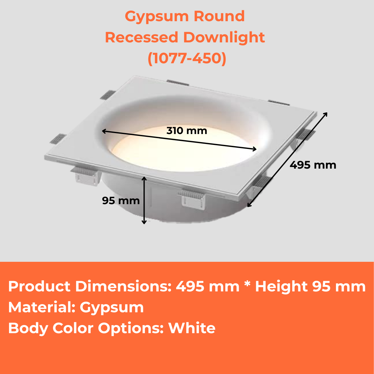 Gypsum Round Recessed Downlight (1077-450)