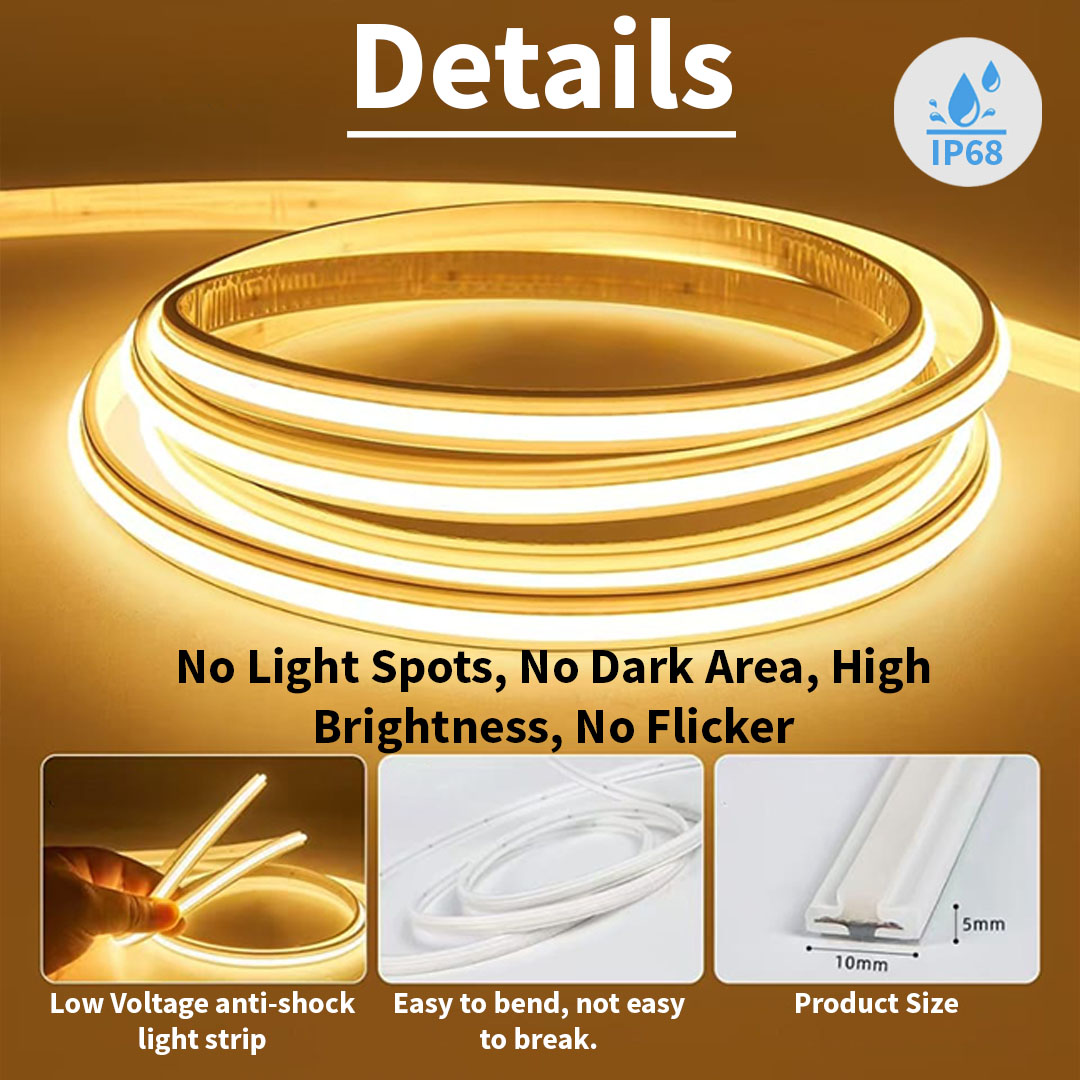 24V IP68 Waterproof COB LED Strip Light