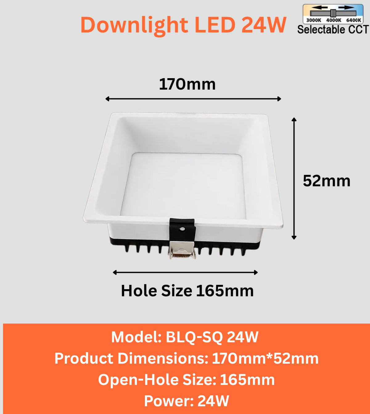 Downlight LED (BLQ-SQ 12W/18W/24W)