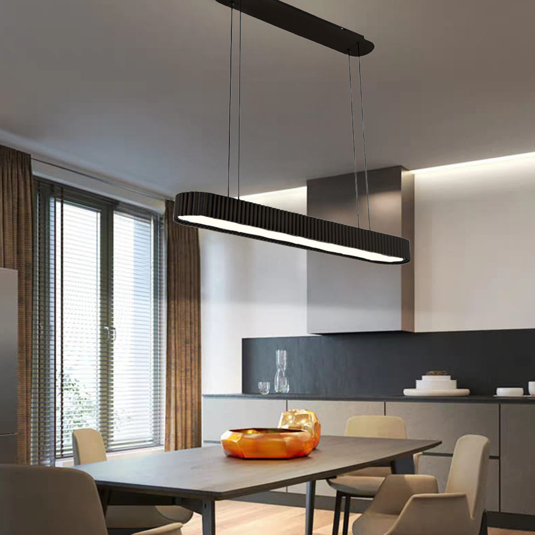 Matt Fluted Linear Hanging Light (9017-1200mm)
