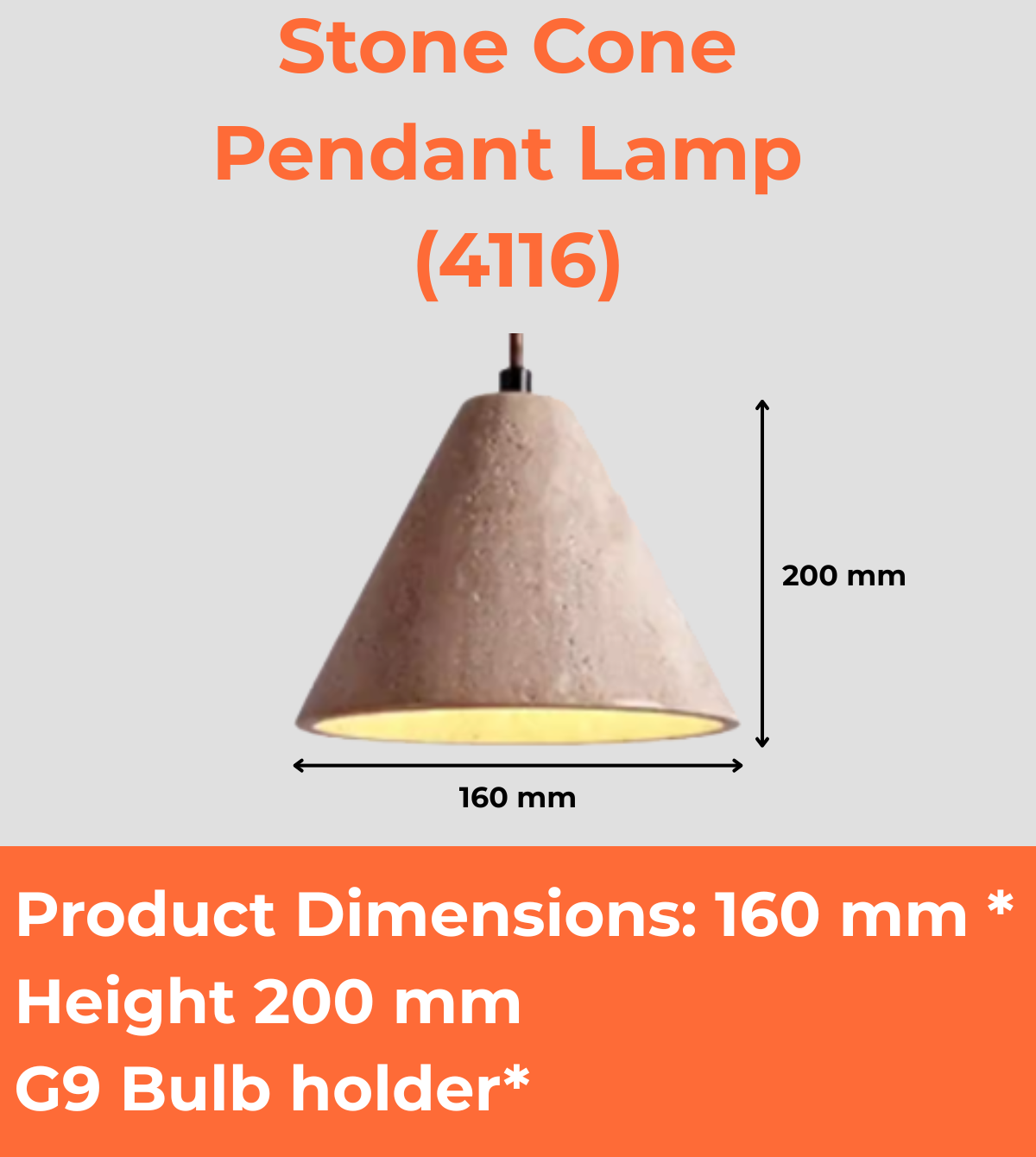 Stone Cone Pendant Lamp (4116)