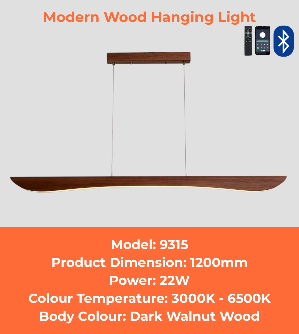 Modern Wood Hanging Light