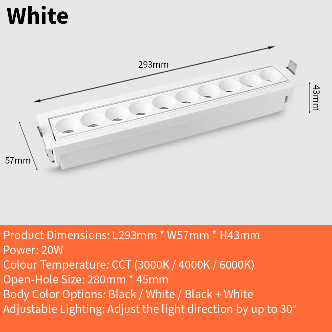 K805-20W Adjustable Lego Linear Recessed Spotlight