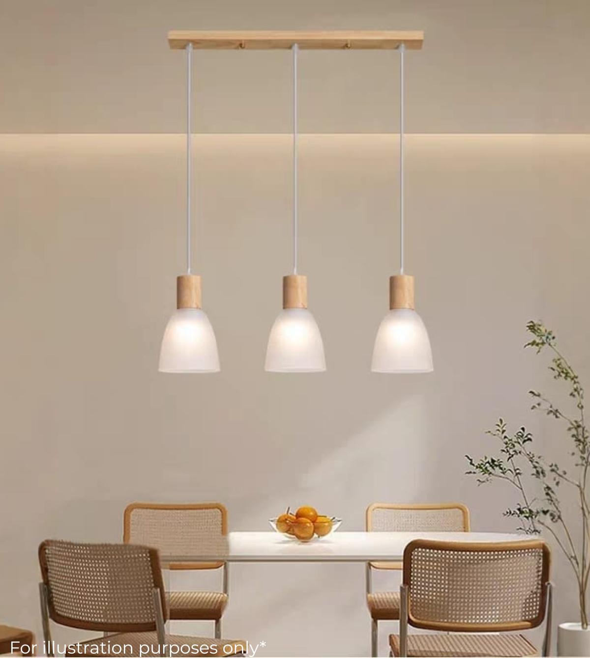 Nordic Wood & Glass Pendant (XD36)