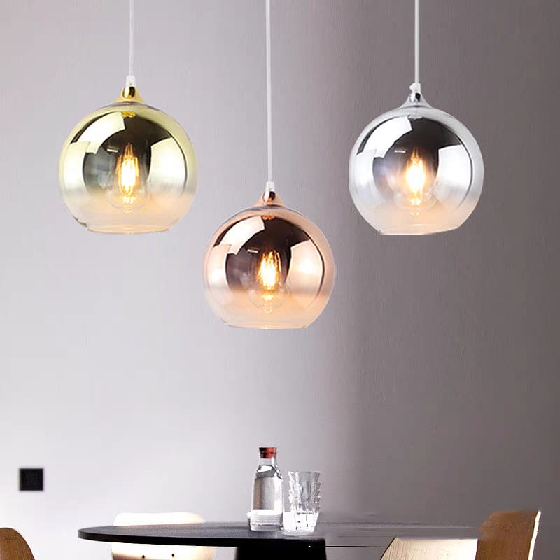 Gradient Glass Sphere Pendant Light (H/150-SL/RG/GD)