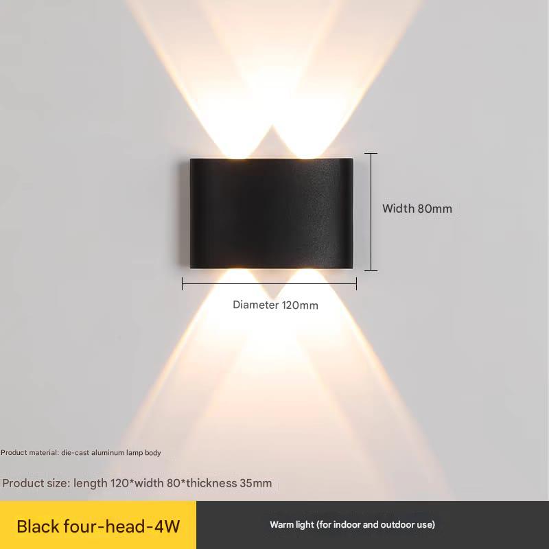 Dual-Directional Wall Light - 4 Light Rays (W/856-4-WH/BK-Y)