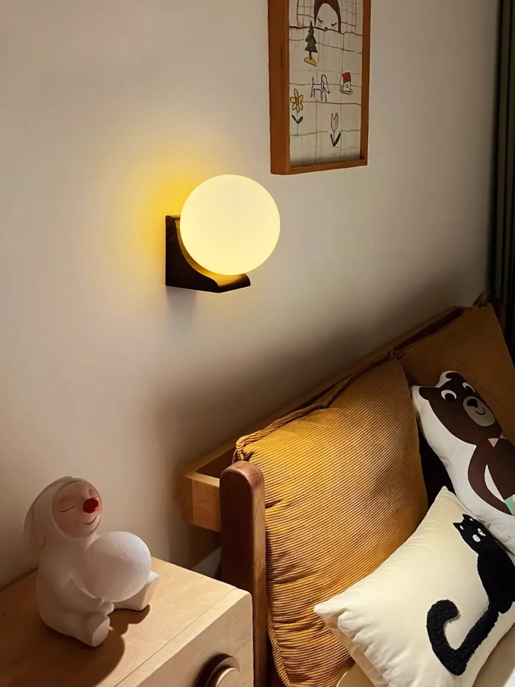 Wood Ball wall light (1026-WOOD)
