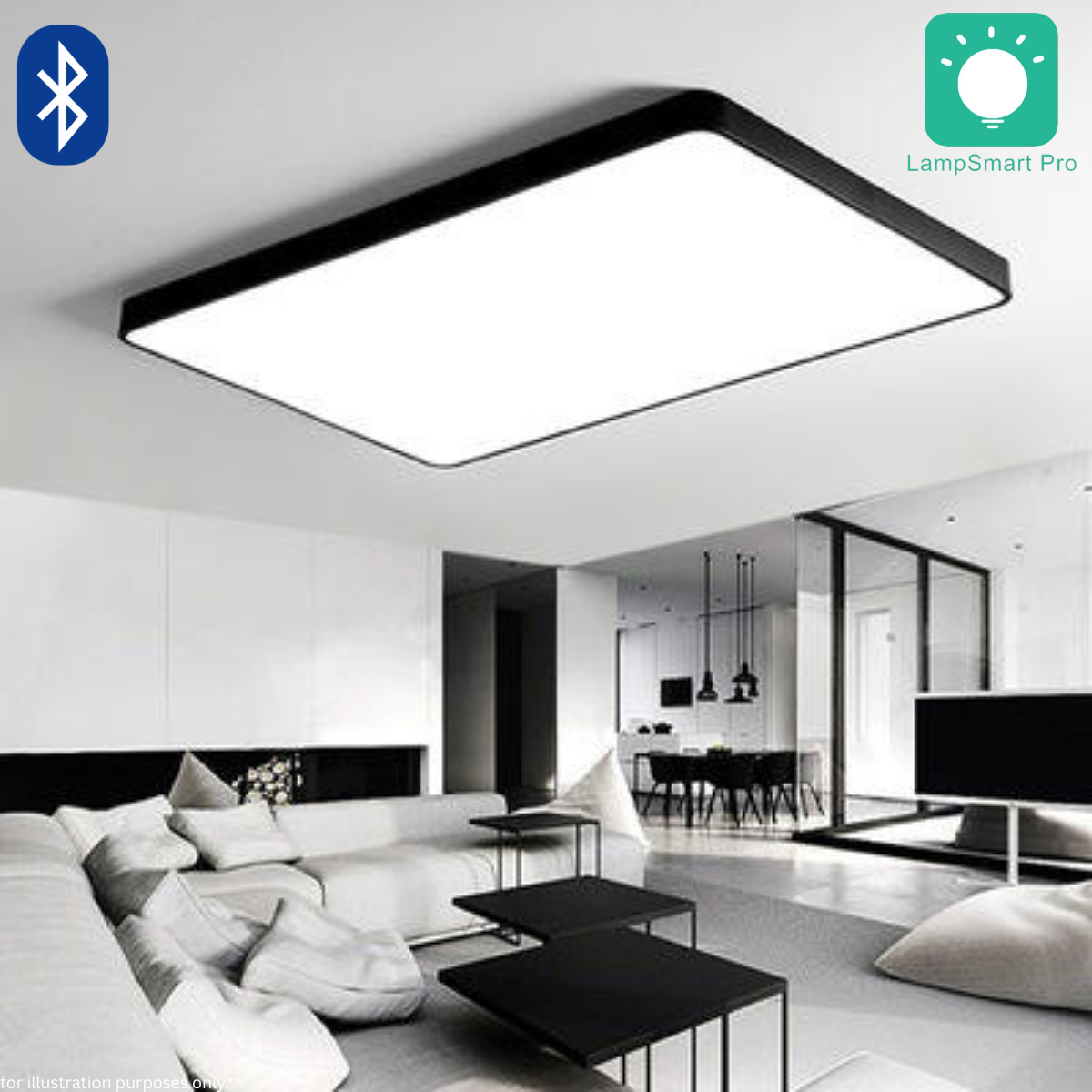 Rectangular LED Ceiling Light (WH/BK)