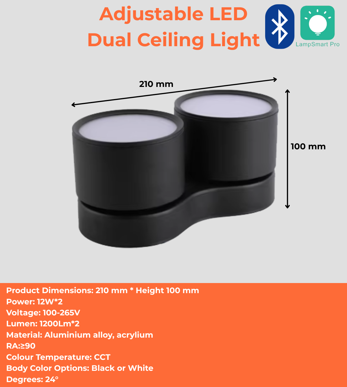 Adjustable LED Dual Ceiling Light