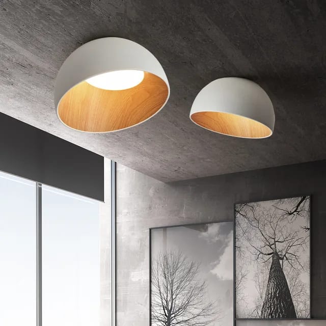 Nordic Wood Dome Ceiling Light