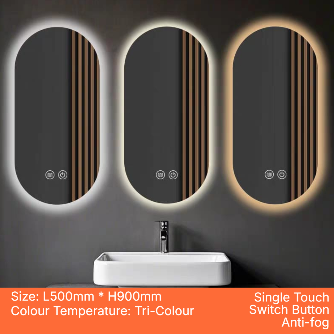 Rounded Rectangle LED Mirror Light 500mm * 900mm