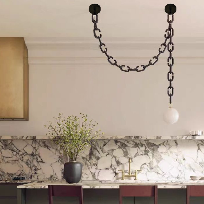 Chain Link Hanging Light (YH6005 CH/BK)
