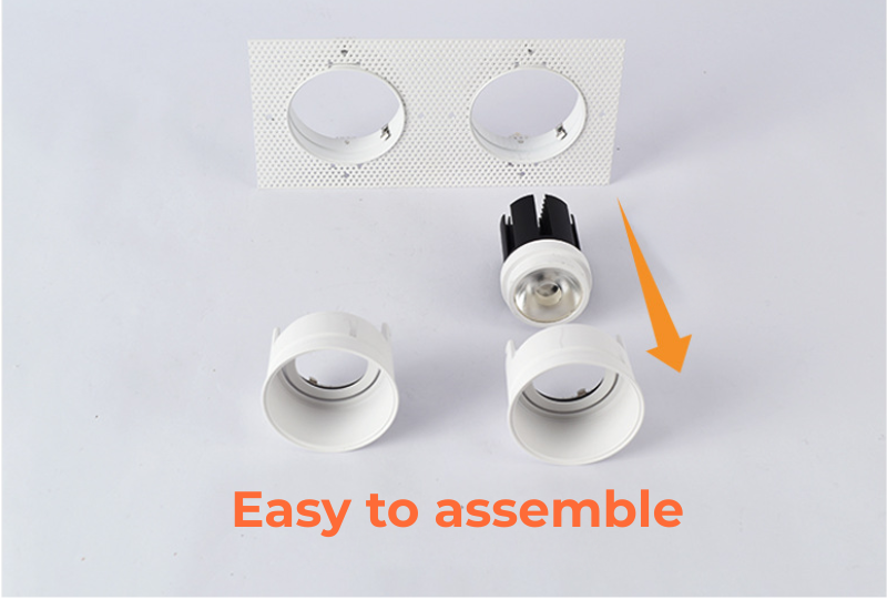 Trimless / Frameless Double head Recessed Gu10 casing (MODEL 531-2 A16)