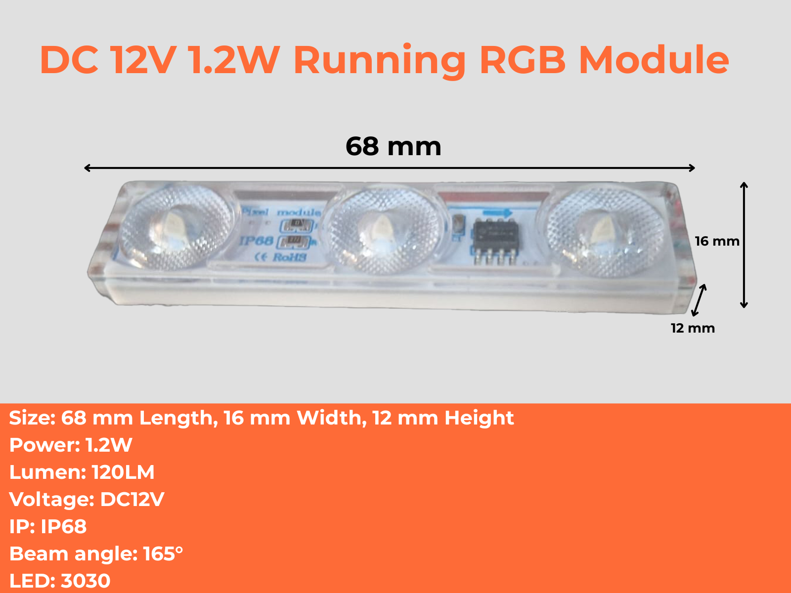 DC 12V 1.2W RUNNING RGB MODULE