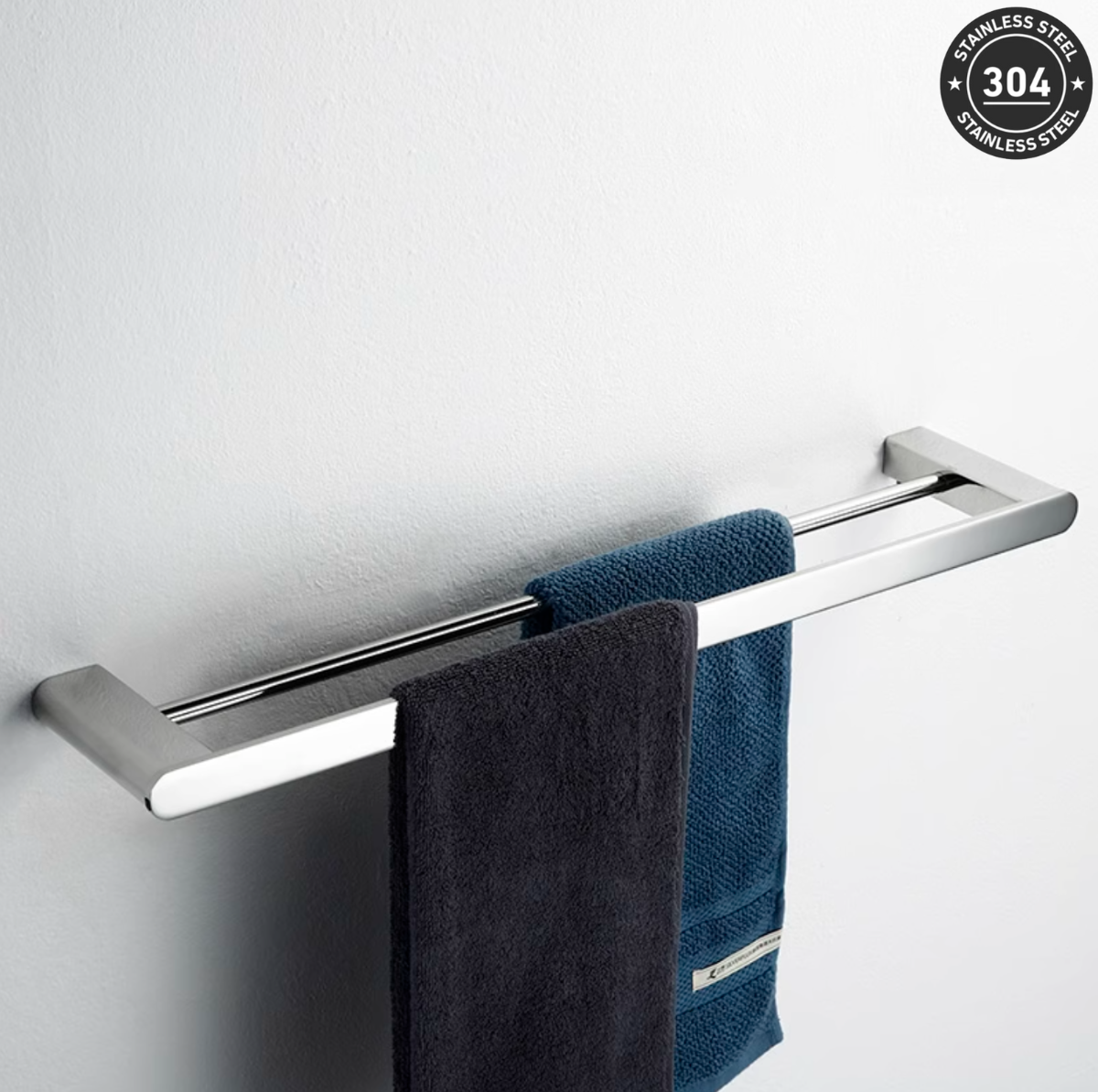 Stainless Steel Double Towel Rail (TS-5902 TT/BK/CH/GD)