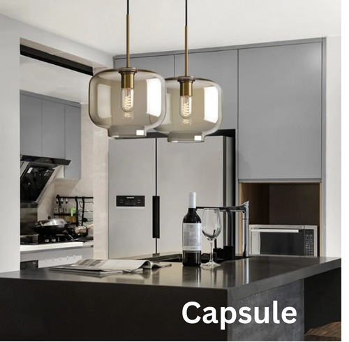 Tea-Tinted Glass Pendant Light