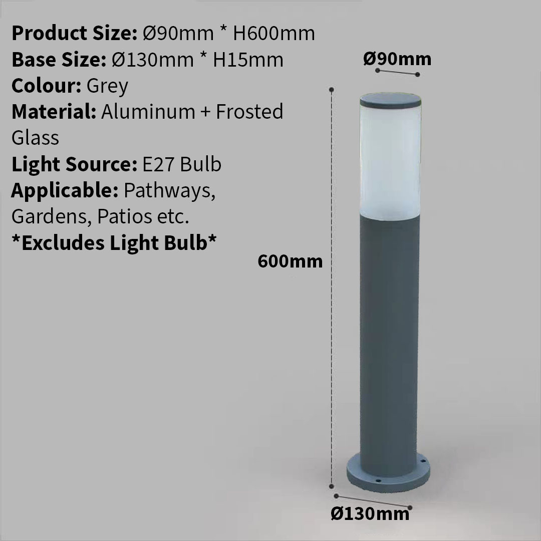 E27 Outdoor Bollard (BL-20 Grey)