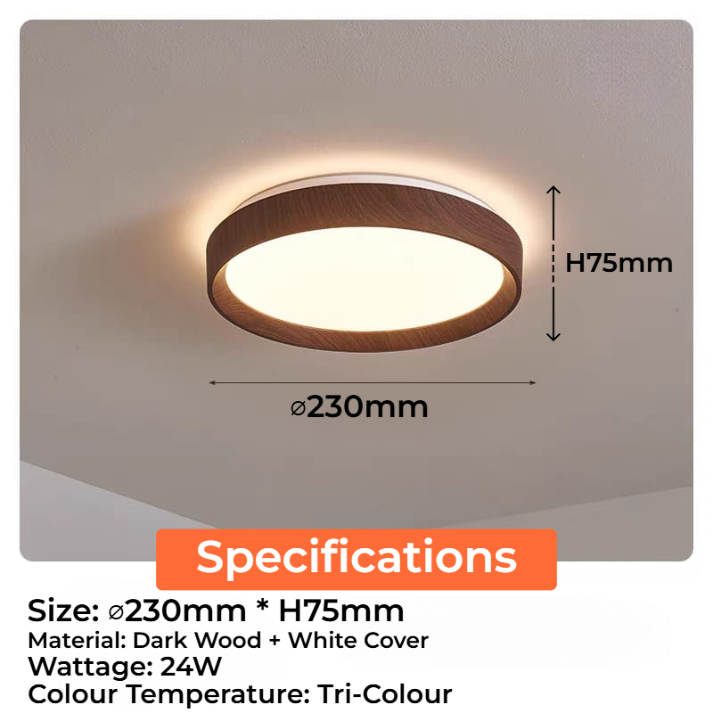 Nordic Wood Ceiling Light (C/2206-230mm)