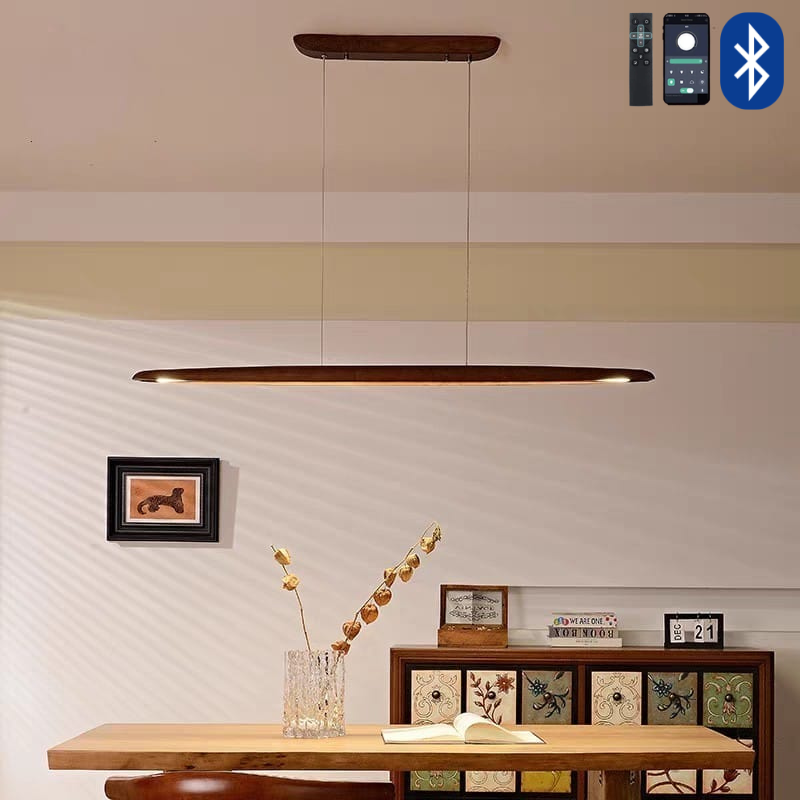 Dark Walnut Wood Hanging Light