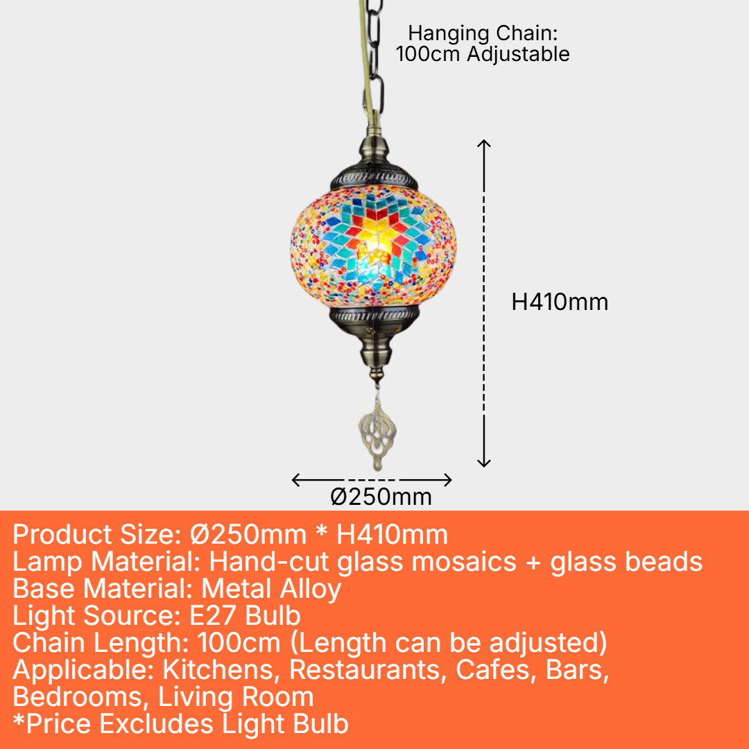 Turkish Handmade Mosaic Hanging Lamp (XJ - 03)