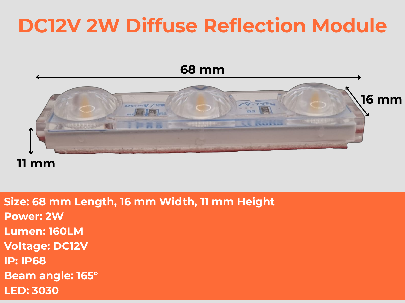 DC12V 2W Diffuse Reflection Module