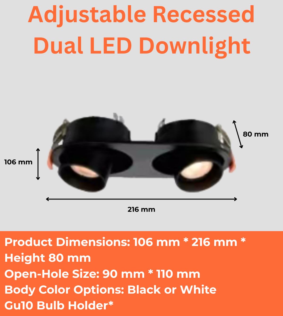 Adjustable Recessed Dual LED Downlight