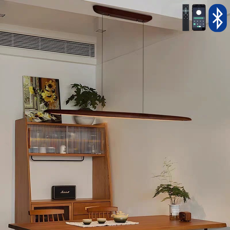 Dark Walnut Wood Hanging Light