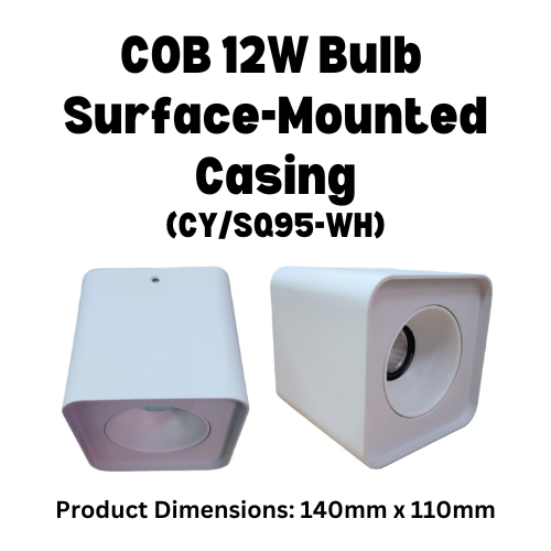 COB 12W Bulb Surface-Mounted Casing (CY/SQ95-WH)