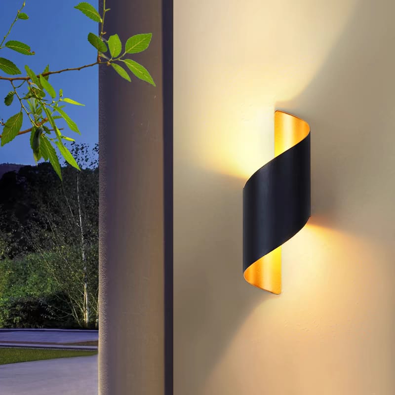 Black and Gold Swivel Wall Light (W/1801-BK+G-Y)