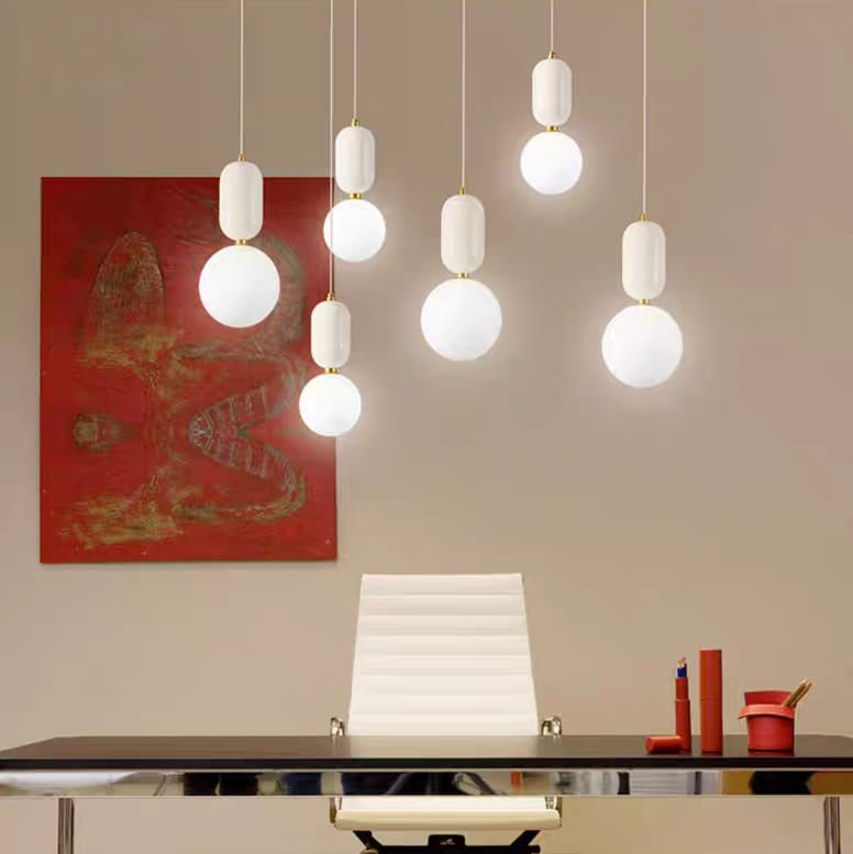 Nordic white ball pendant