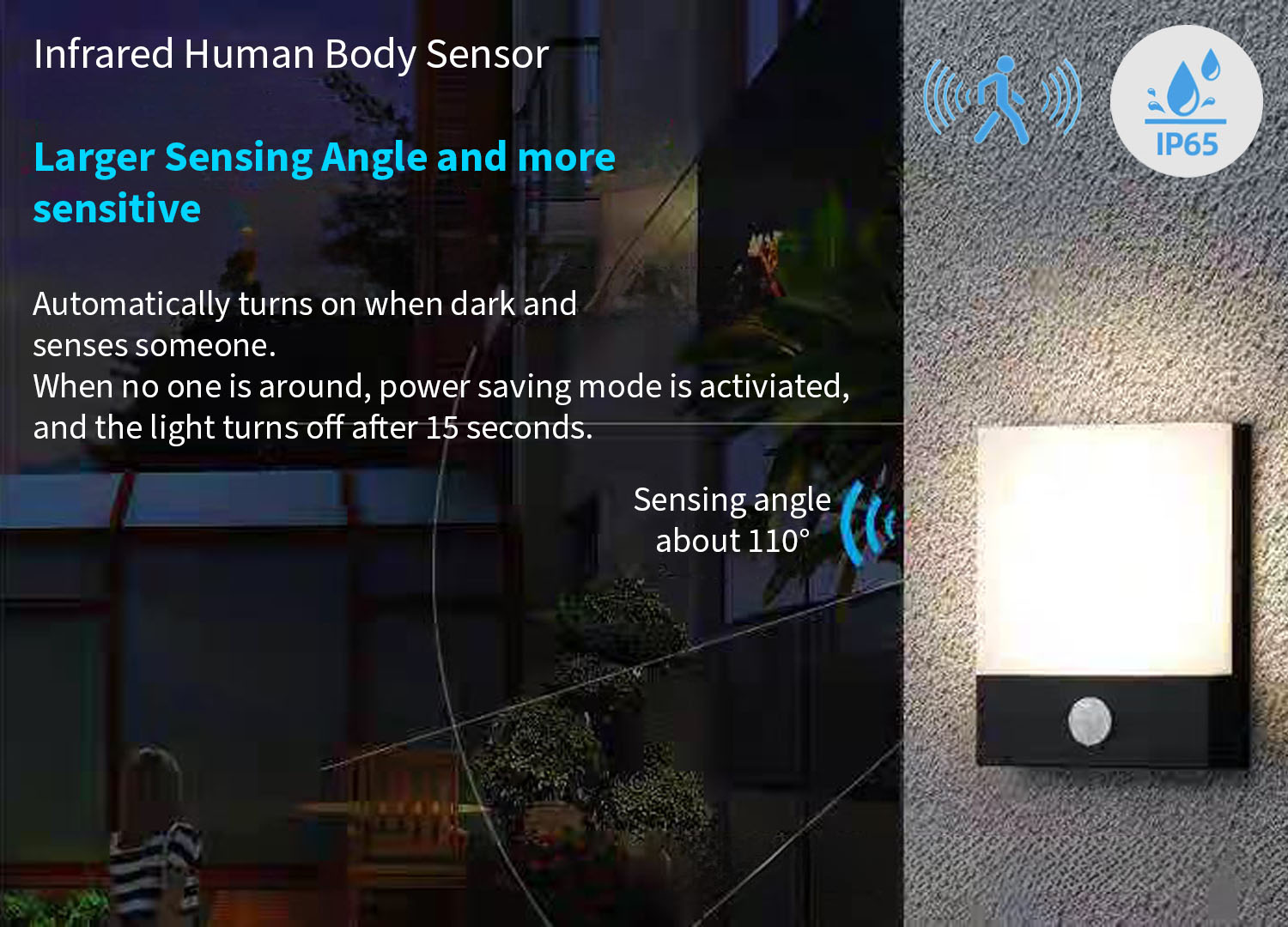 IP65 Sensor Outdoor Wall Light (QH-9566/Sensor)