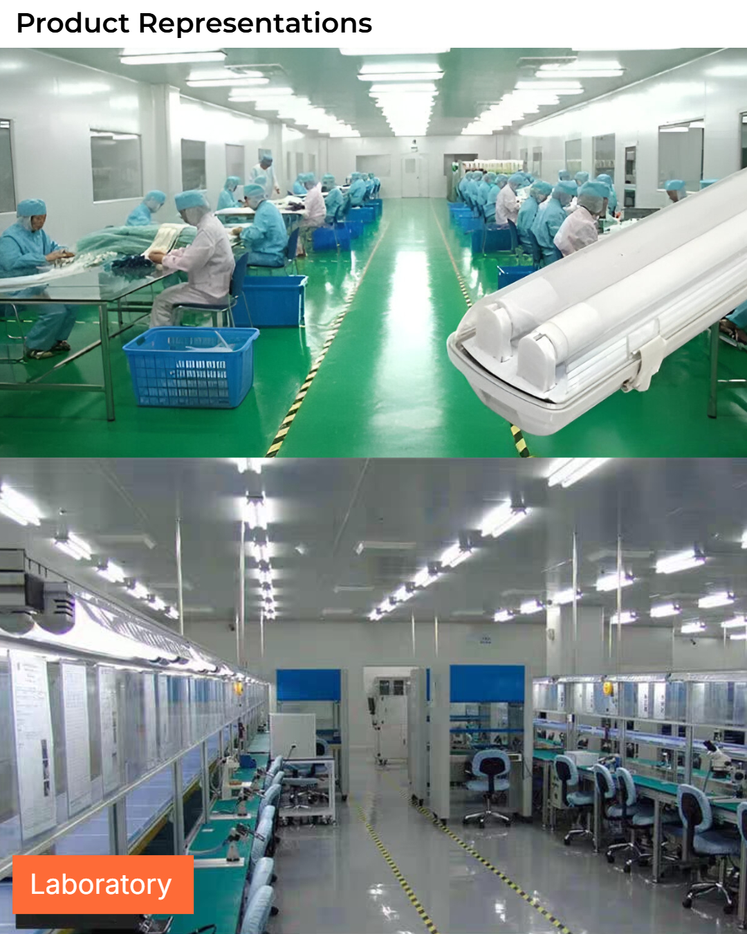 T8 Single / Double Set Waterproof Clear Fluorescent Lamp