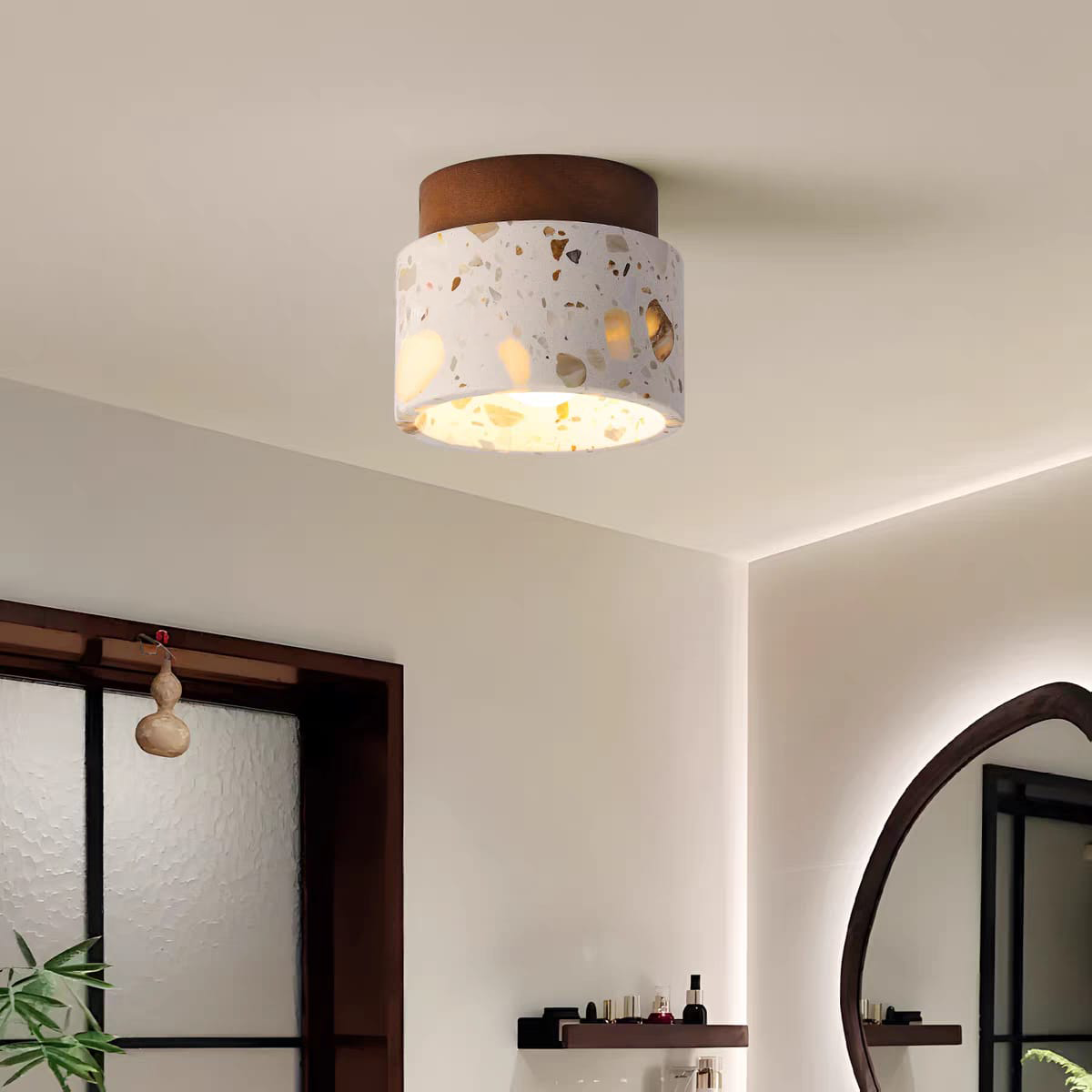 Natural Stone Ceiling Light