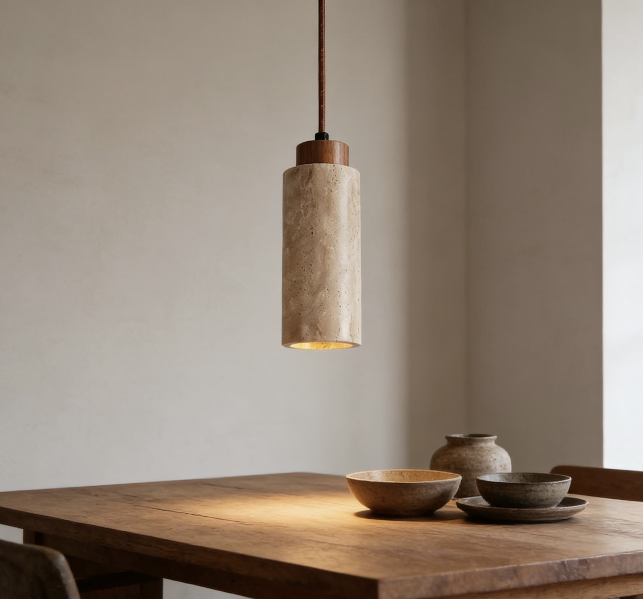 Stone Cylinder Pendant Lamp (4325/4325B)