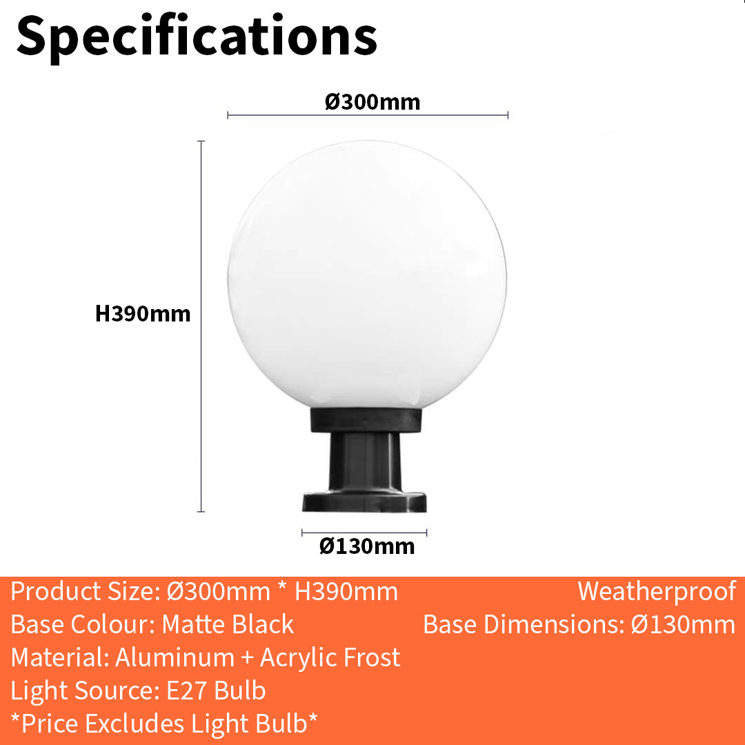 Round Frosted Pillar Light (RD Pillar 300/Frost)
