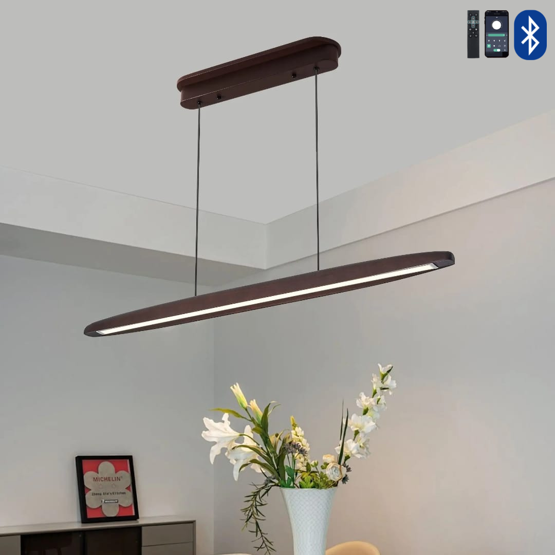 Dark Walnut Wood Hanging Light