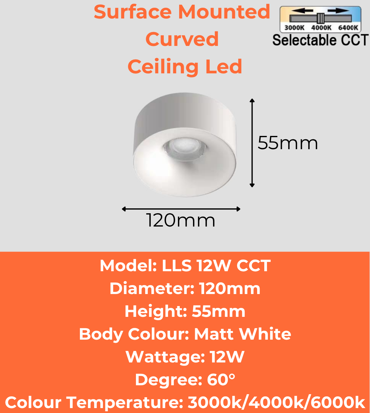 Surface Mounted Curved Ceiling Led