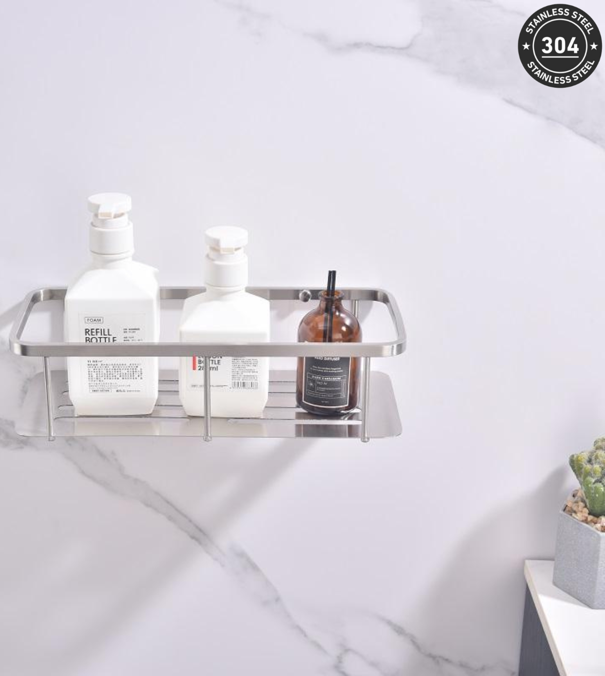 Stainless Steel Single Tray Shelf (TS-AA0012 TT/BK/CH/GD) 