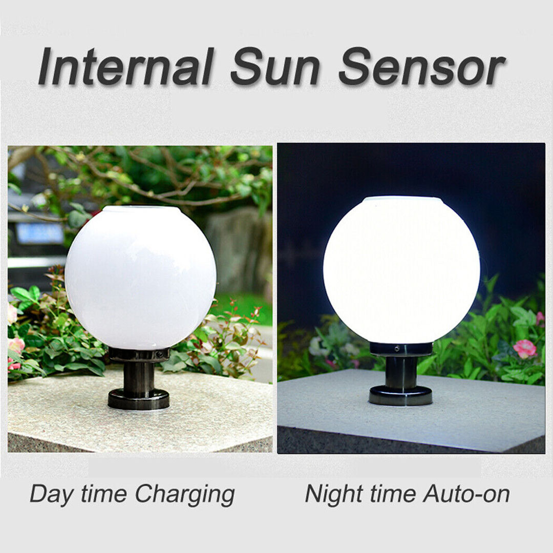 Solar Round Frosted Pillar Light (Solar RD 300mm/F)