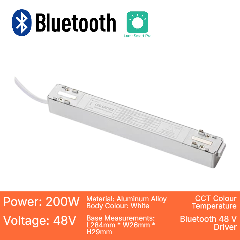 White Slim Magnetic Track (26 Series 200W Bluetooth Driver)