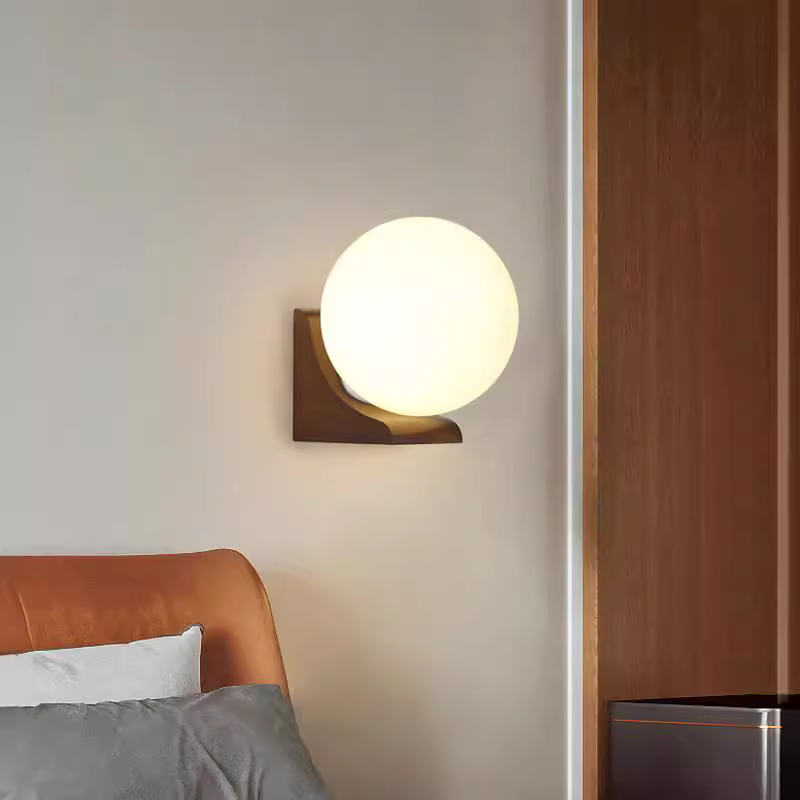 Wood Ball wall light (1026-WOOD)